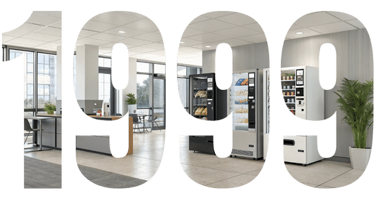 Lletres d'any de fundació amb fotos de màquines vending